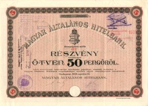 Magyar Altalanos Hitelbank - Stock Certificate